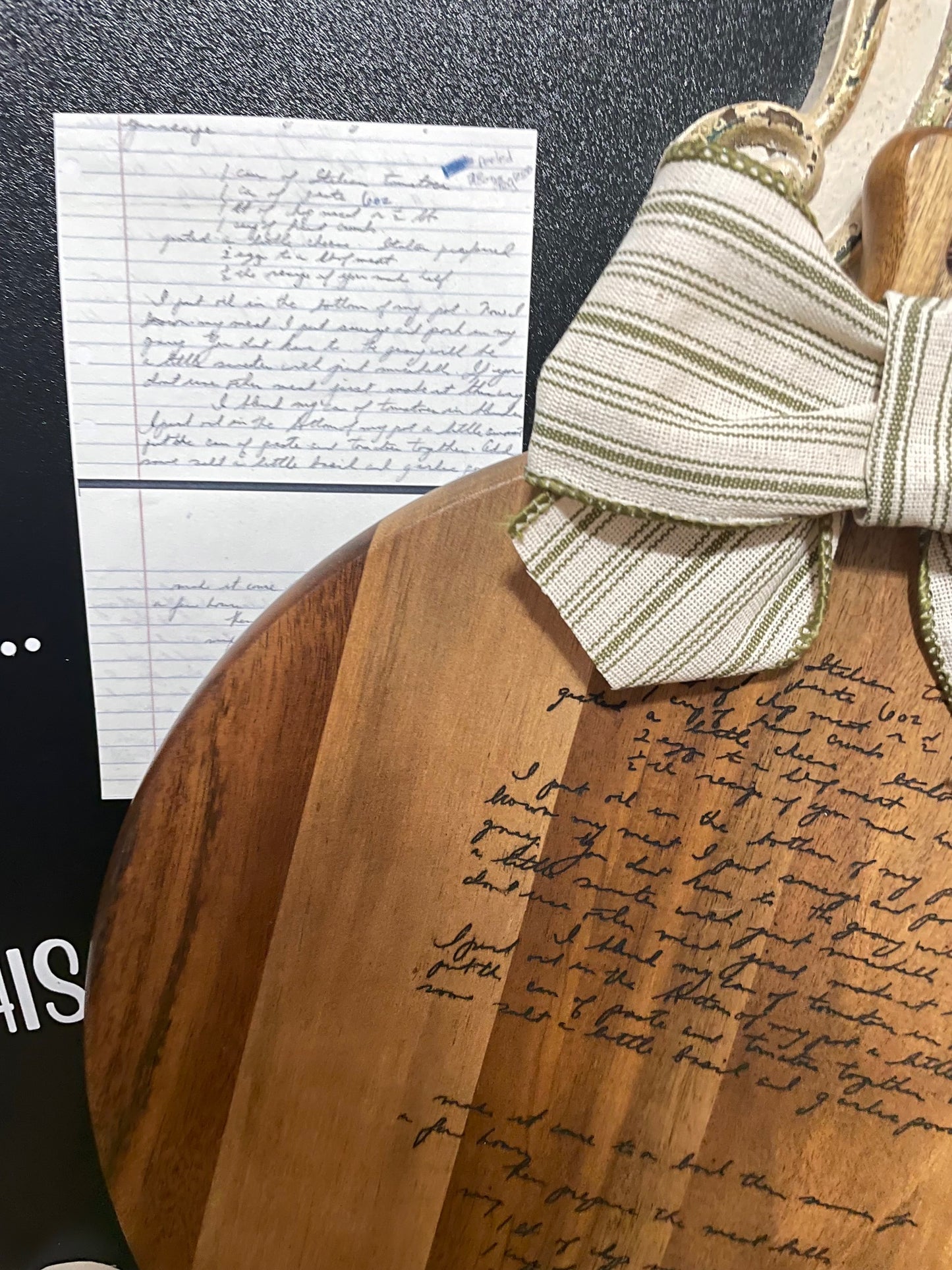 Cutting Board with Hand Written Recipe Laser Engraved | Joya Creations