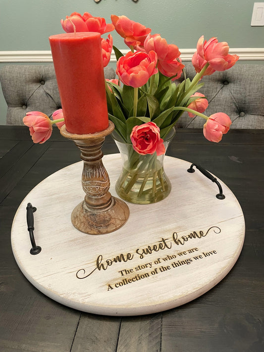 Large Wooden Tray with Handles 20x20 | Joya Creations