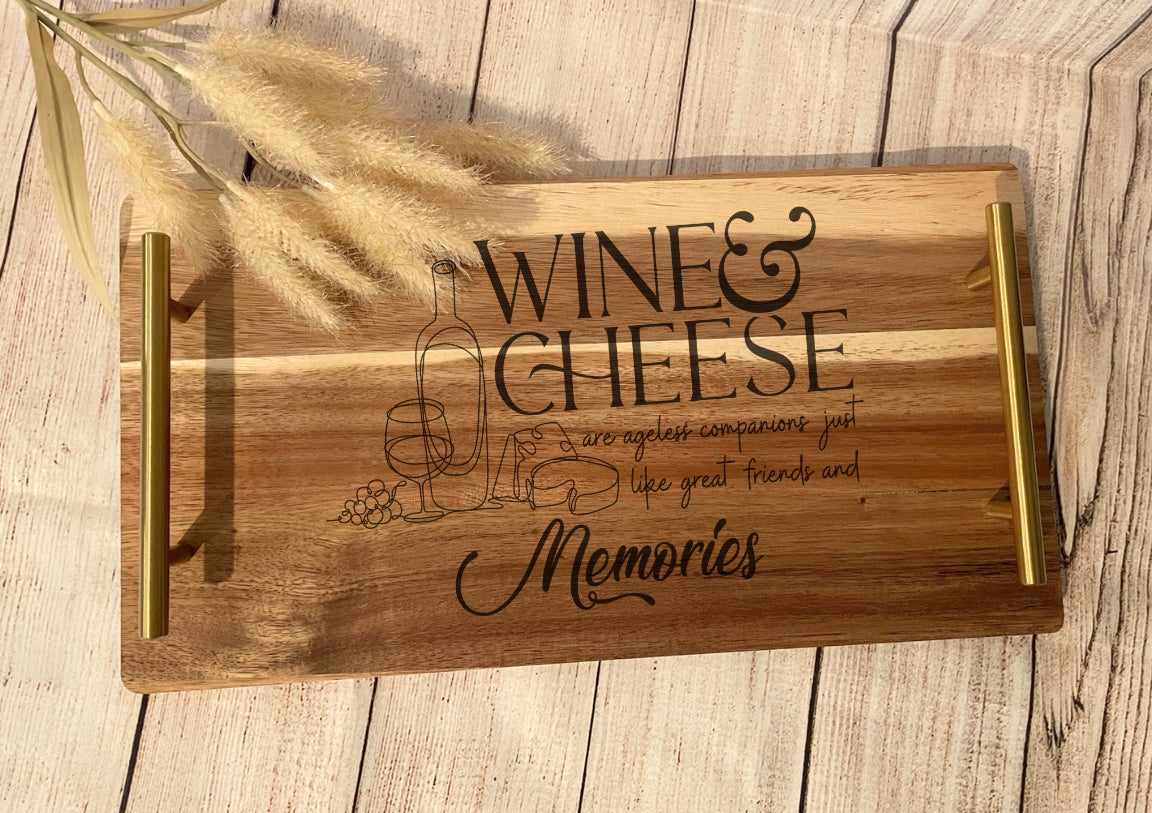 Perfect Gift 15 x 8 Tray with Gold Handles | Joya Creations