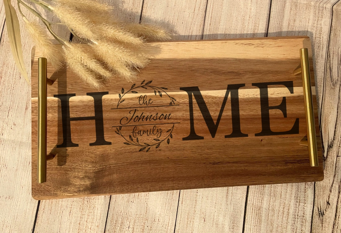 Perfect Gift 15 x 8 Tray with Gold Handles | Joya Creations