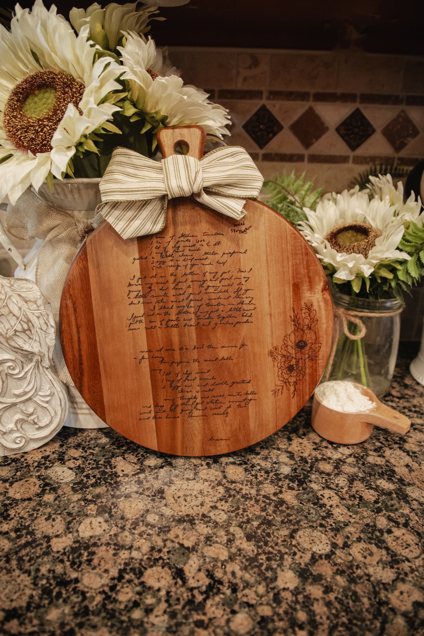 Cutting Board with Hand Written Recipe Laser Engraved | Joya Creations