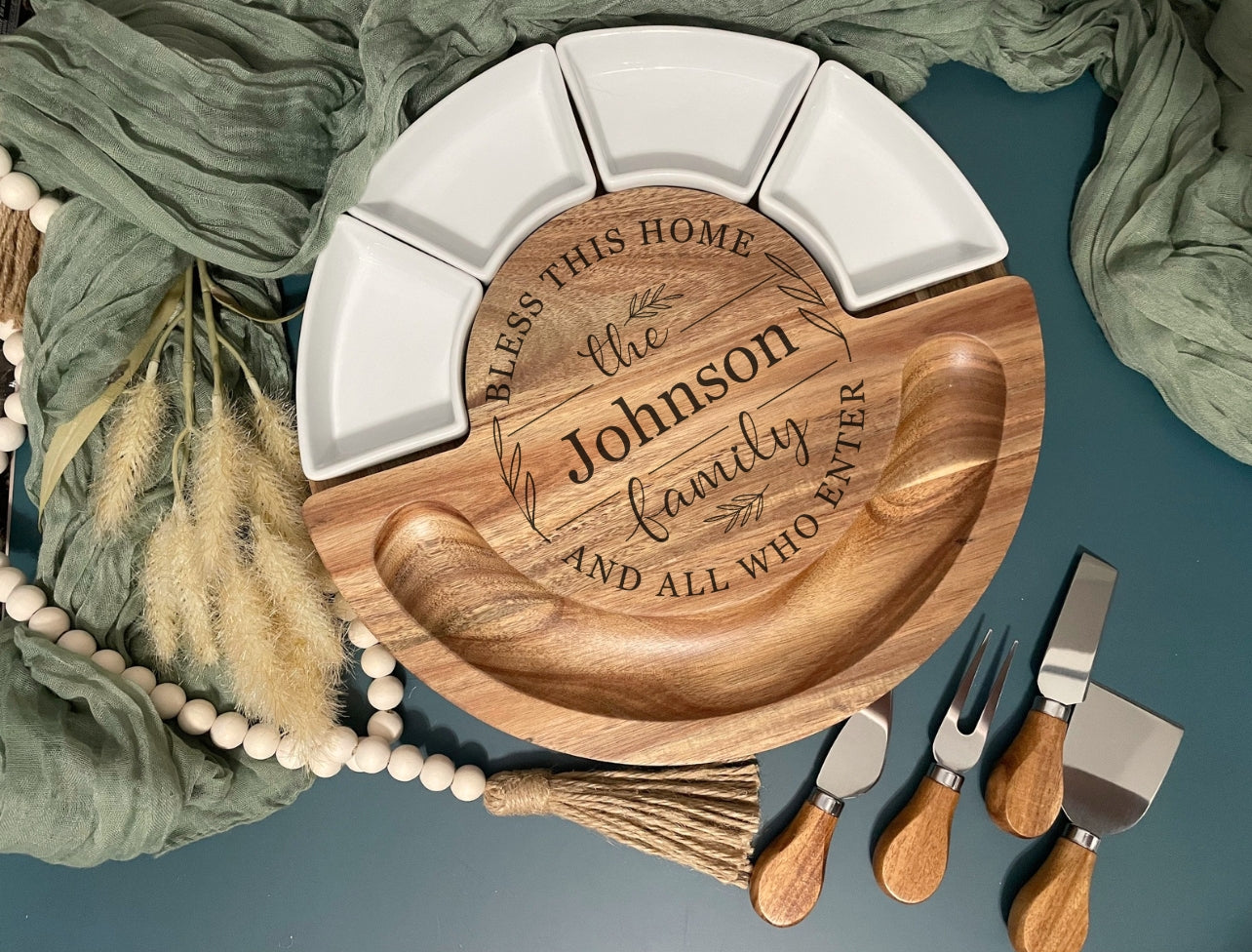 Personalized Charcuterie Cheese Board and Platter Set | Joya Creations