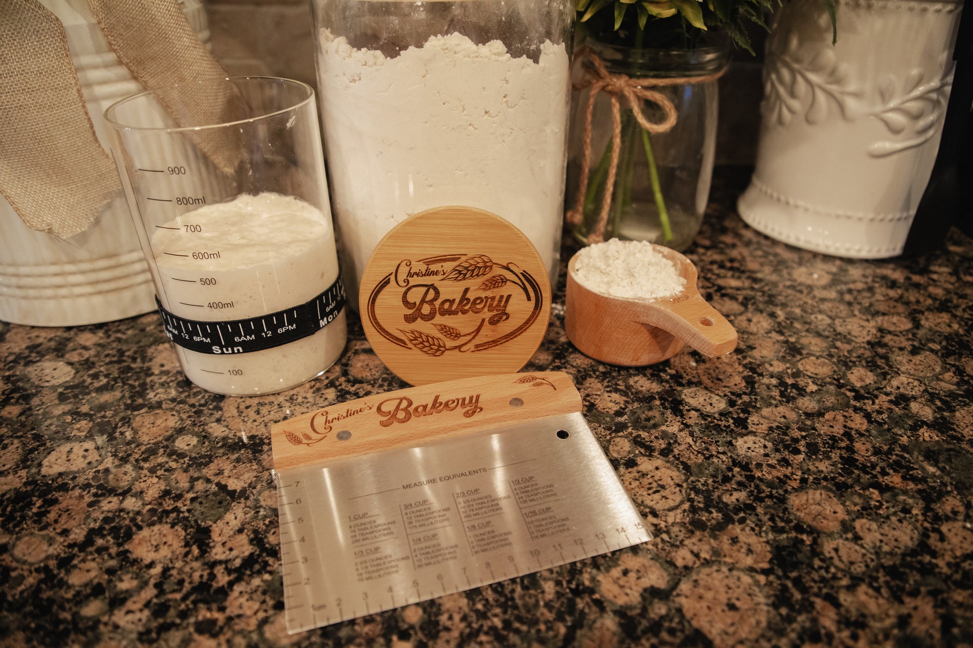 Custom Laser Engraved Sourdough Starter Set 