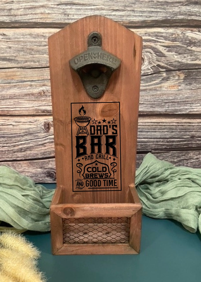 Vintage Wooden Wall Mounted Bottle Opener. Great Gift For Beer Lovers |Joya Creations