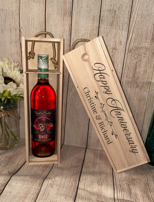 Custom Wine Bottle Gift Box - Anniversary or Engagement | Joya Creations