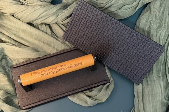 Laser Engraved Burger Press | Cast Iron Grill Press | Custom BBQ Gift | JOYA CREATIONS