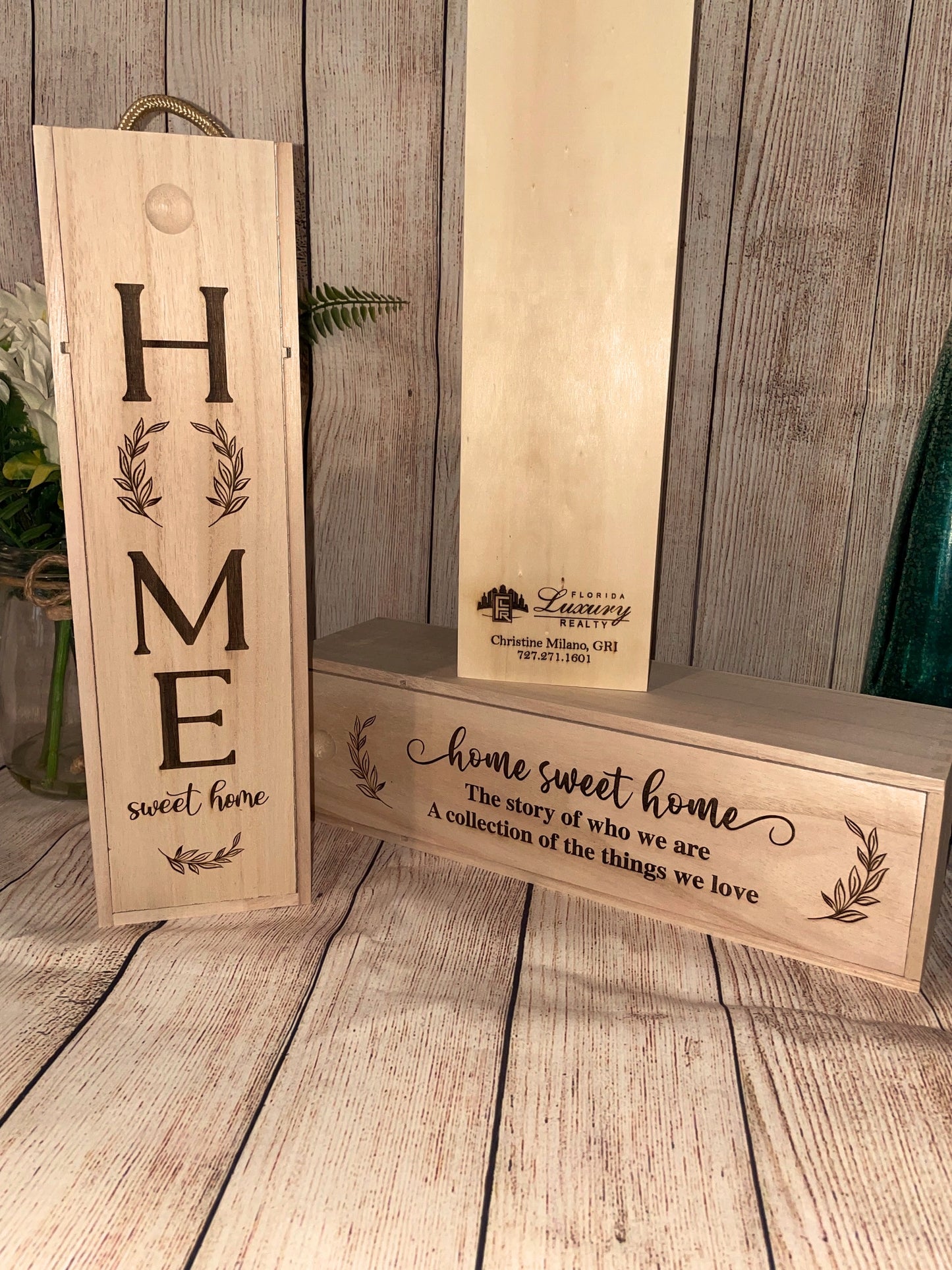 Wine Bottle Box with your Real Estate Logo | Joya Creations