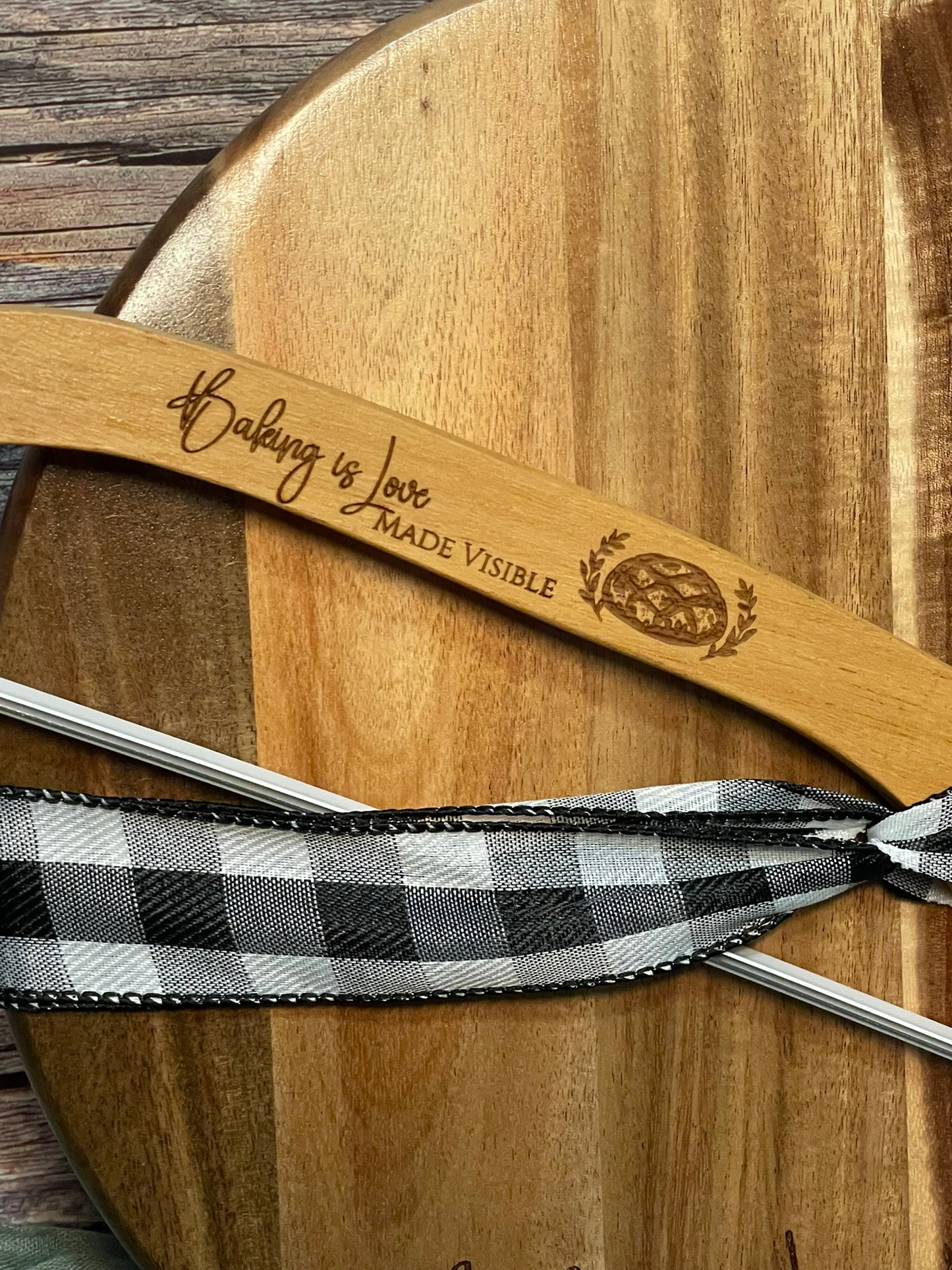 Bread Board Set – Includes Knife – "Baking is Love Made Visable" Gift for Bakers & Bread Lovers | Joya Creations