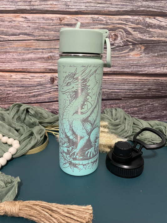 DRAGON Water Bottle Tumbler - Perfect Gift for Fantasy Fans  | Joya Creations