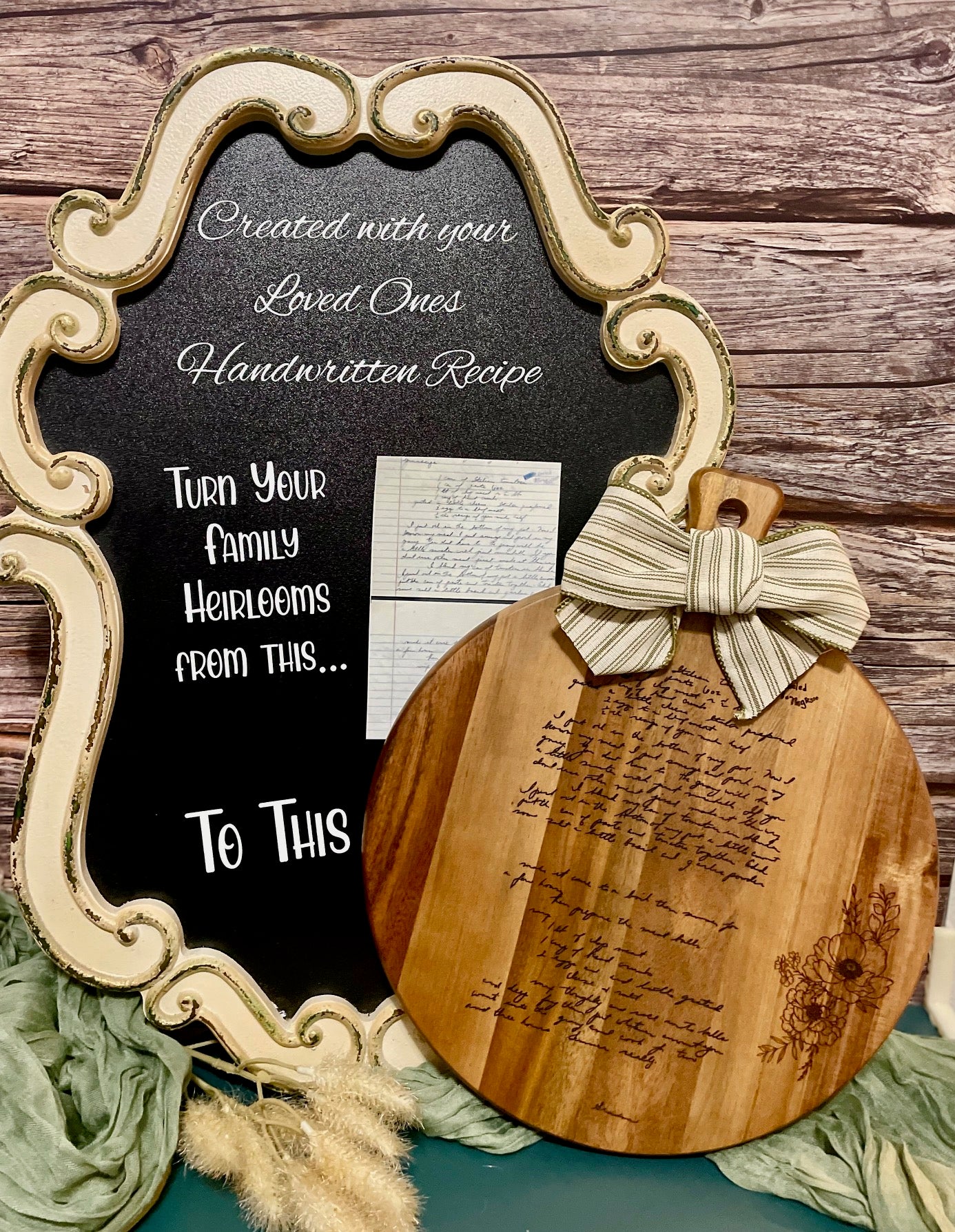 Cutting Board with Hand Written Recipe Laser Engraved | Joya Creations