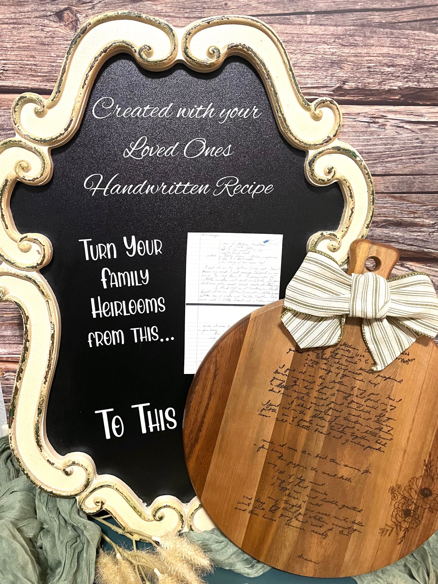 Cutting Board with Hand Written Recipe Laser Engraved | Joya Creations