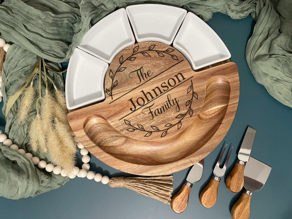 Personalized Charcuterie Cheese Board and Platter Set | Joya Creations