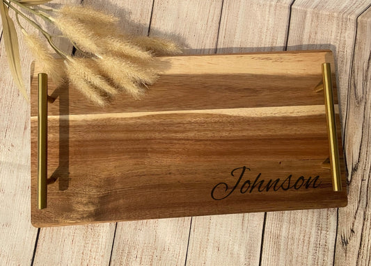 Perfect Gift 15 x 8 Tray with Gold Handles | Joya Creations